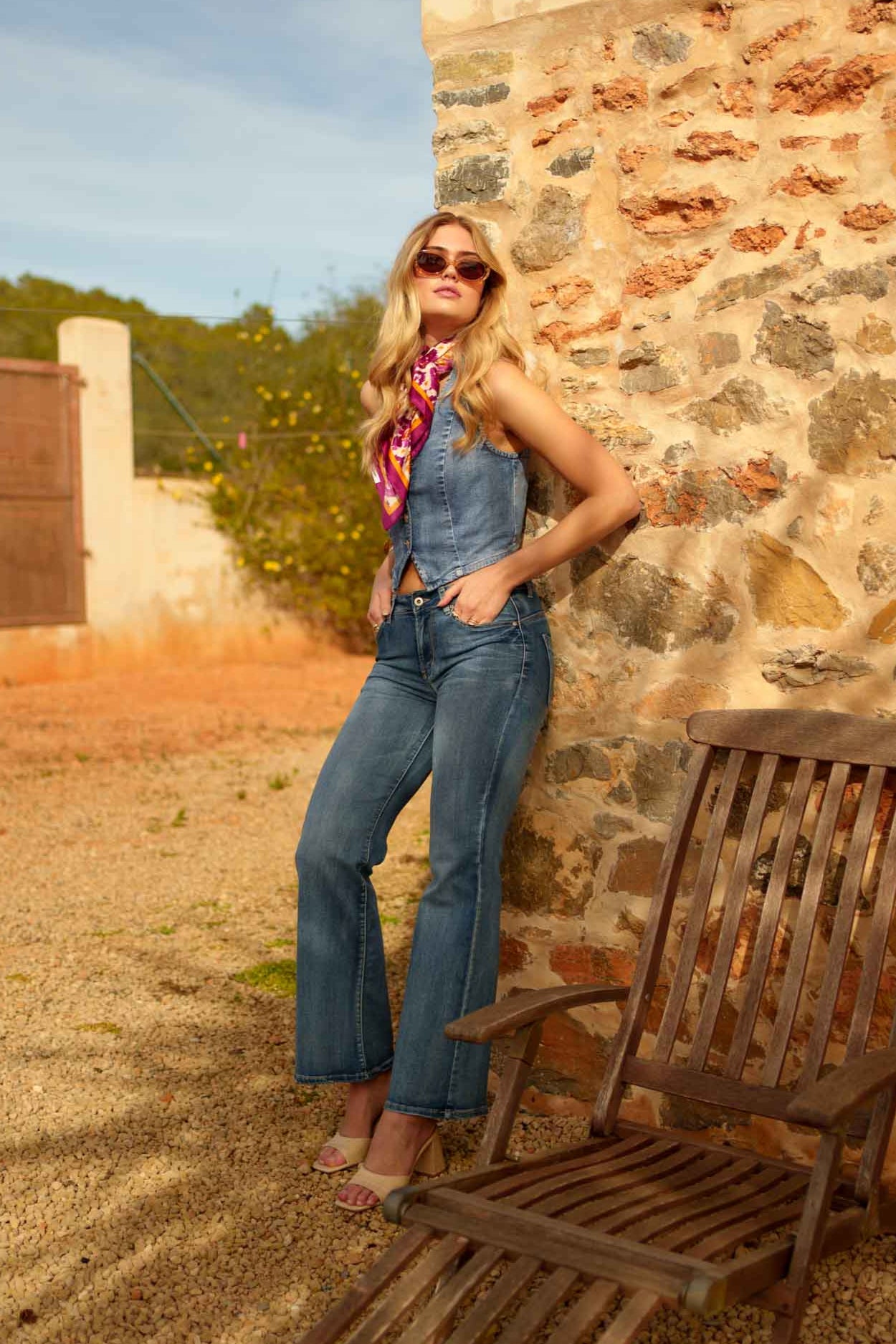 Jean bleu,Jean Coupe Droite Taille Haute Zip - Jean Femme - Place du jour