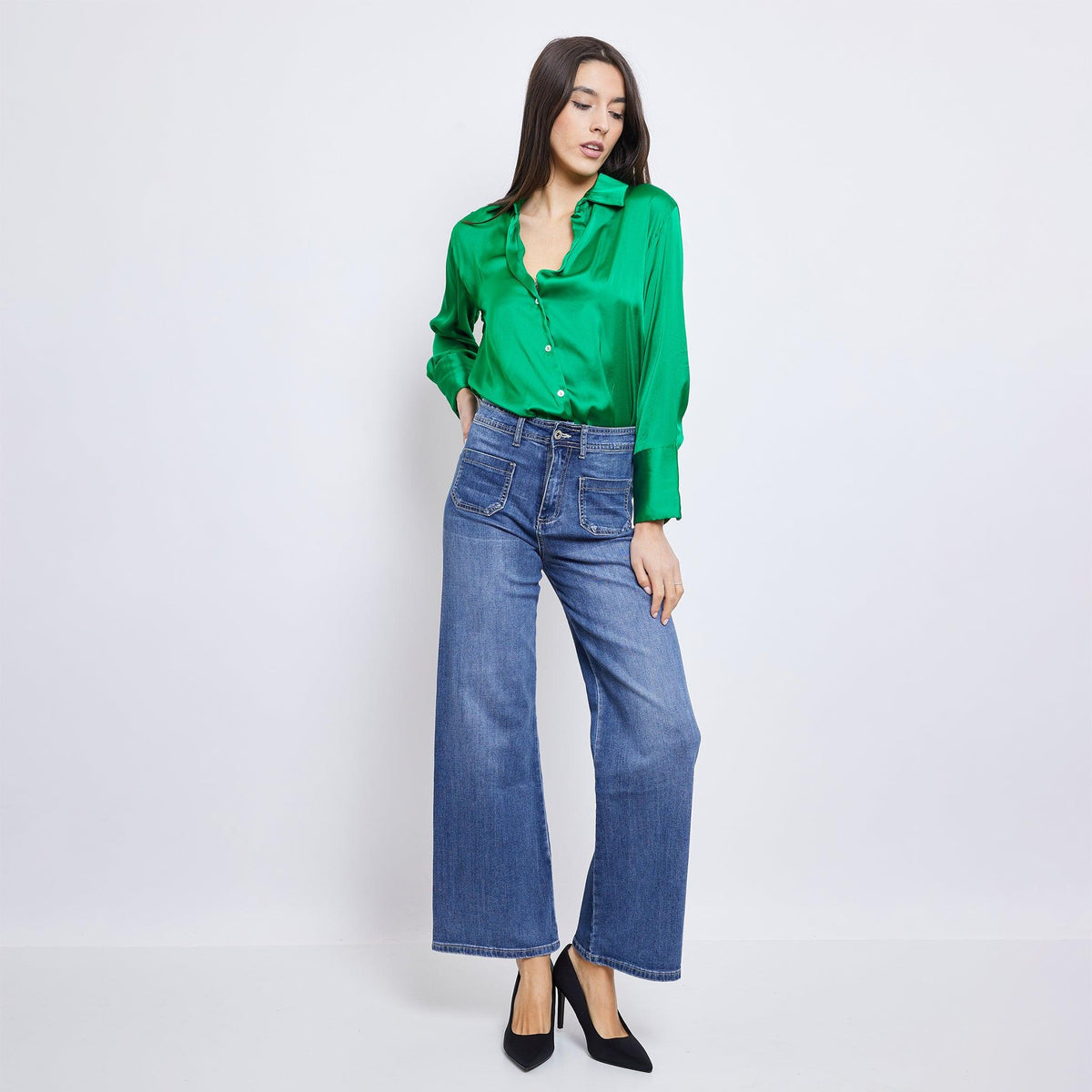 Jean bleu,Jean Vintage Coupe Large - Jean Femme - Place du jour