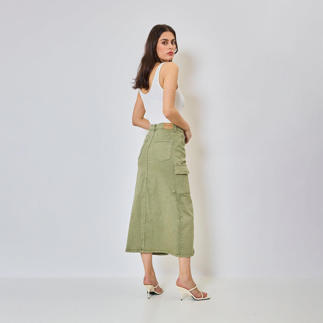 Louane Long Slit Cargo Skirt