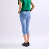 Jean bleu clair,Pantacourt en JoggJeans à Boutons - Femme - Place du jour