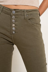 Kaki fonce,Pantalon Bella couleurs boyfriend - Pantalon femme - Place du jour