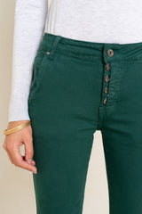 Vert fonce,Boyfriend Numéro 68 Revers Dorés - Pantalon Couleurs Femme - Place du jour