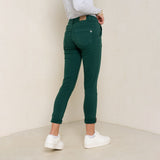 Vert fonce,Boyfriend Numéro 68 Revers Dorés - Pantalon Couleurs Femme - Place du jour