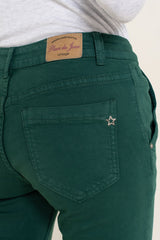 Vert fonce,Boyfriend Numéro 68 Revers Dorés - Pantalon Couleurs Femme - Place du jour