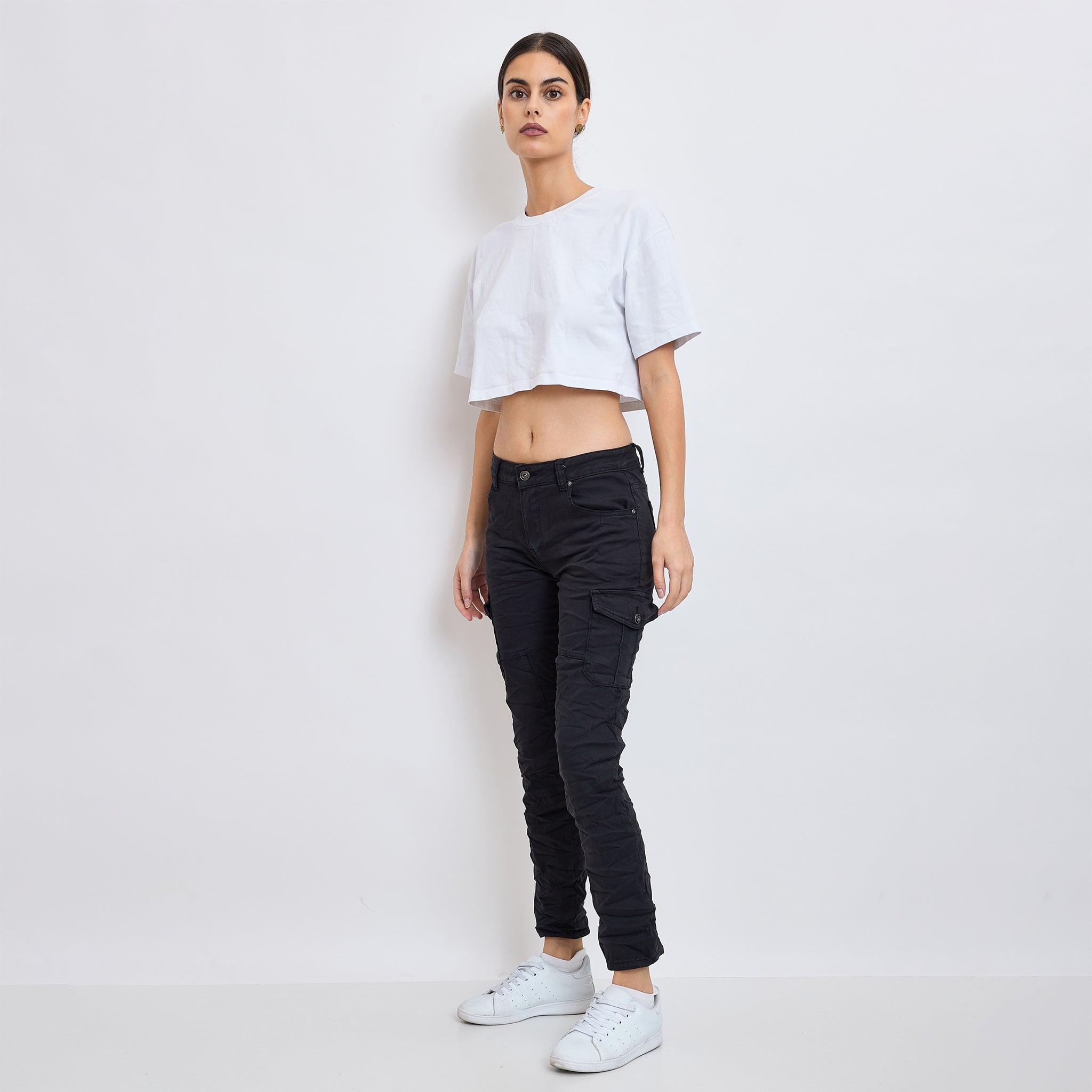 Noir,Pantalon Cargo Boyfriend Classique - Cargo femme - Place du jour
