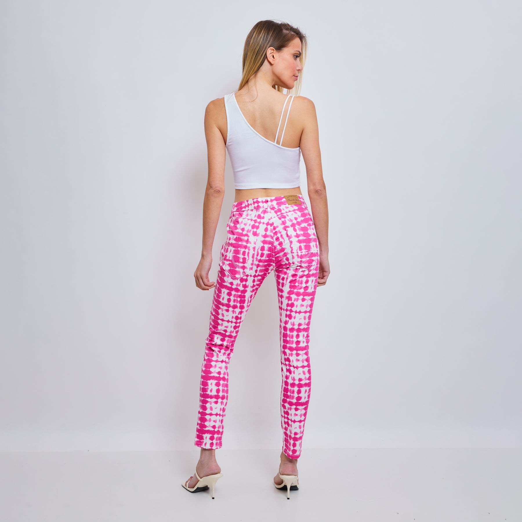 Fuschia,Pantalon imprimé à point fuschia - Imprimé femme - Place du jour