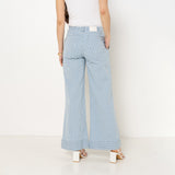 Bleu,Pantalon Lila rayé coupe large - Pantalon femme - Place du jour