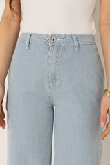 Bleu,Pantalon Lila rayé coupe large - Pantalon femme - Place du jour