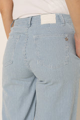 Bleu,Pantalon Lila rayé coupe large - Pantalon femme - Place du jour