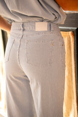 Bleu,Pantalon Lila rayé coupe droite - Pantalon femme - Place du jour