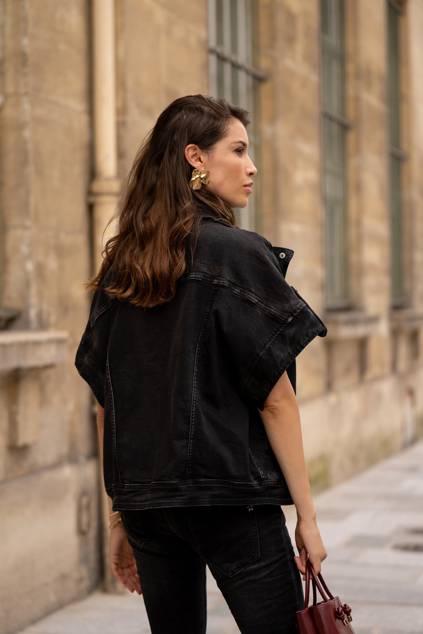 Noir,Perfecto noir manches courtes - Veste femme - Place du jour