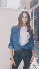 Boyfriend Simili Cuir Boutons Fantaisies