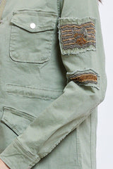 Kaki, Saharienne Broderies Perles - Jean Femme - Place du jour