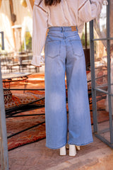 Jean bleu,Jean Bleu Fonce Taille Haute Evasé - Jean Femme - Place du jour