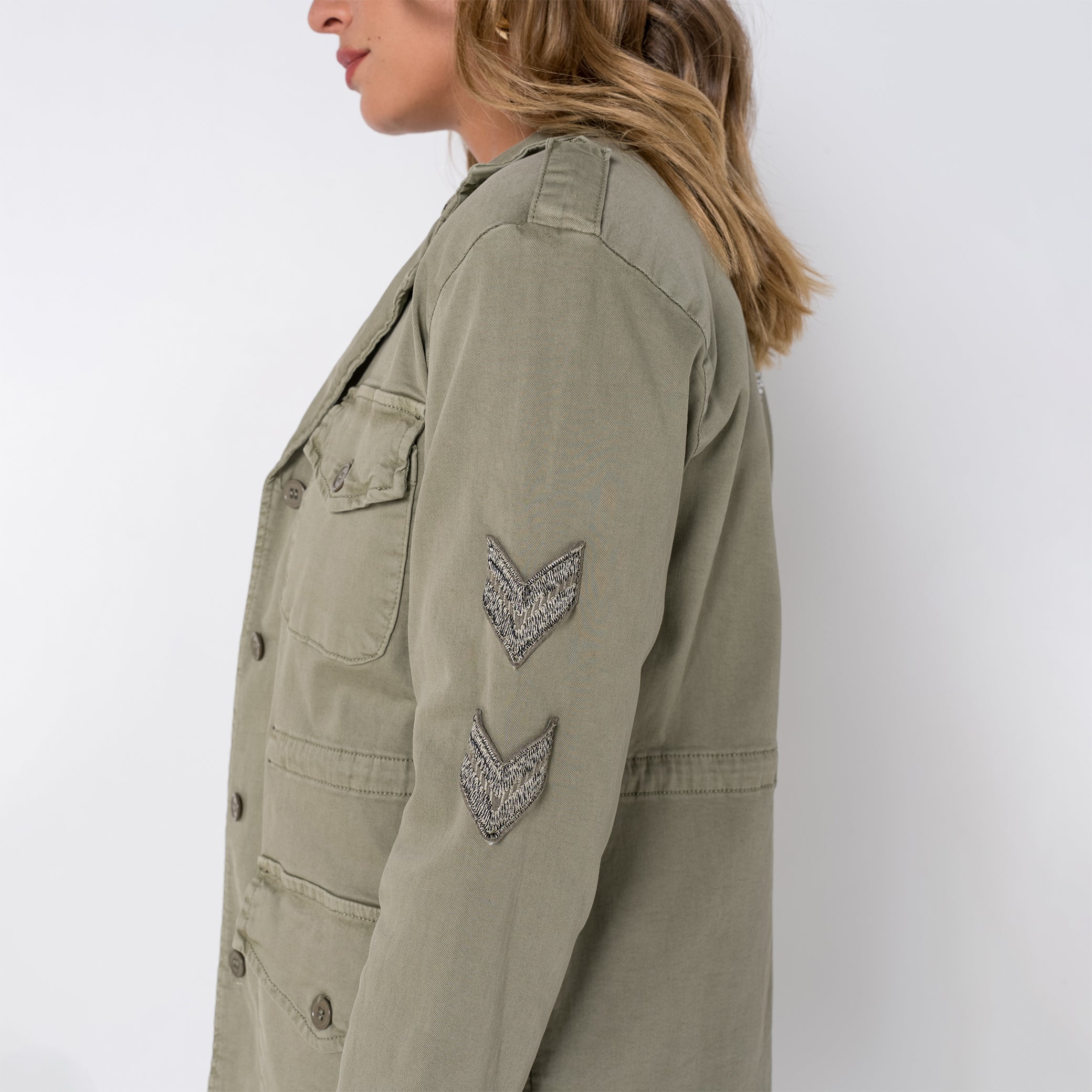 Kaki, Veste Saharienne Étoile Strasse - Veste Femme - Place du jour