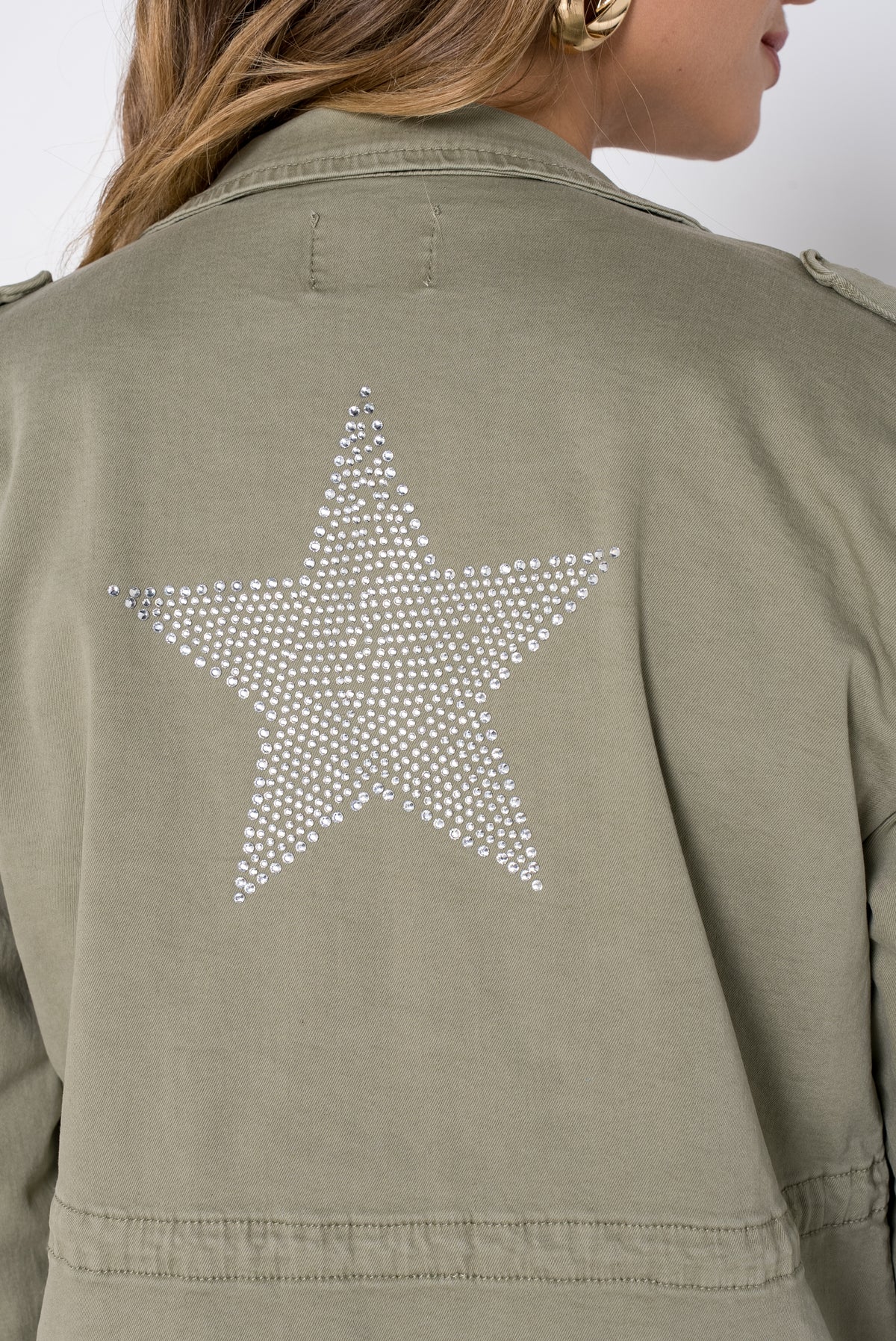 Kaki, Veste Saharienne Étoile Strasse - Veste Femme - Place du jour