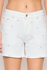 Ecru,Short Elina broderie étoile - Jean femme - Place du jour