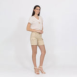 Camel,Short Cargo - Taille haute - Femme - Place du jour