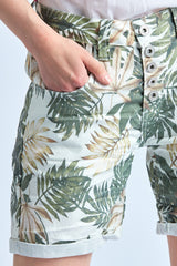Vert,Short imprimé feuille verte - Imprimé femme - Place du jour