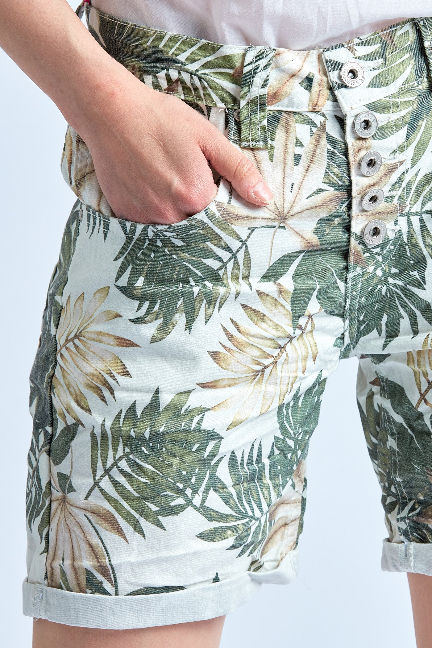 Vert,Short imprimé feuille verte - Imprimé femme - Place du jour