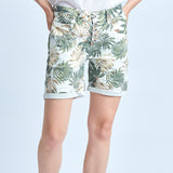 Vert,Short imprimé feuille verte - Imprimé femme - Place du jour