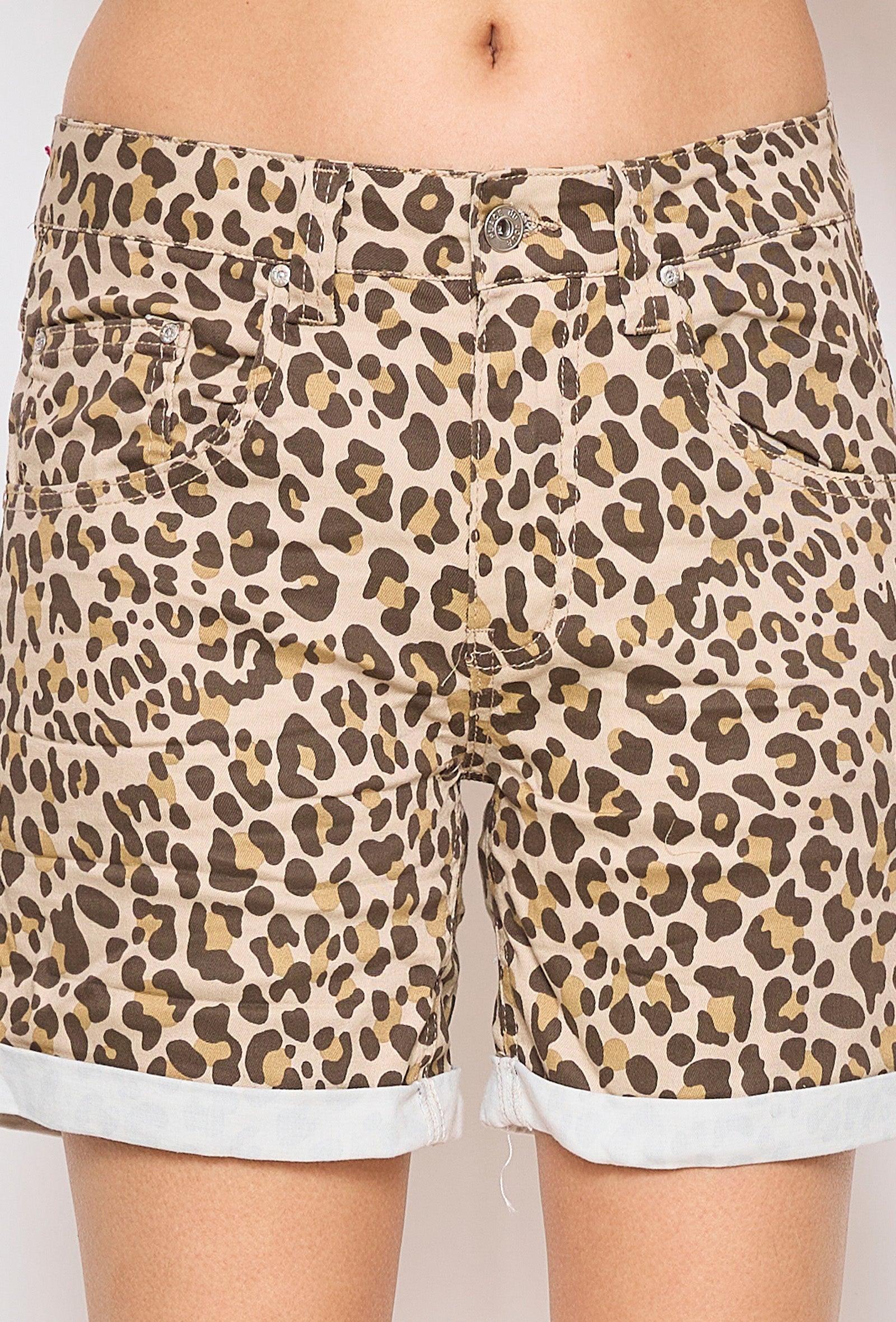 Leopard,Short Lou imprimé léopard - Jean femme - Place du jour