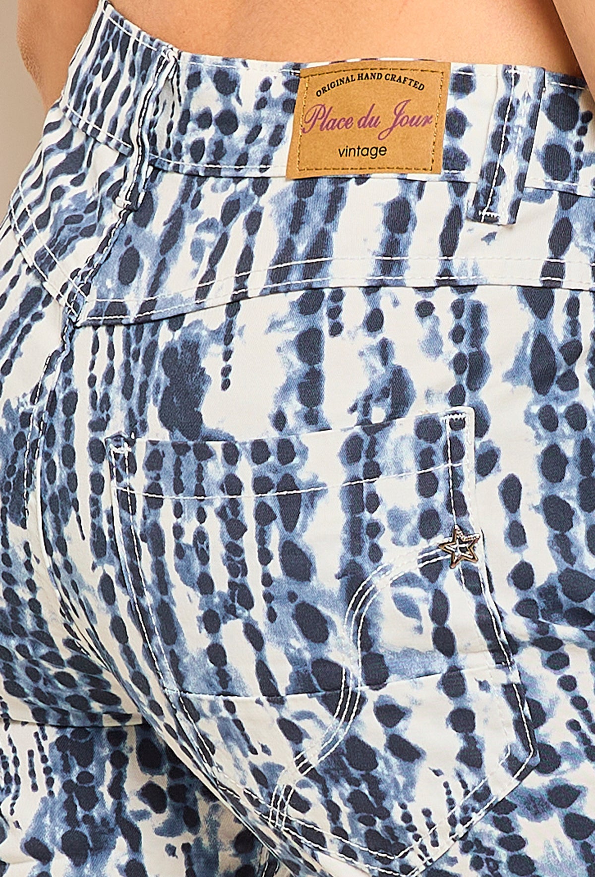 Marine,Short imprimé motif point délavé - Imprimé femme - Place du jour