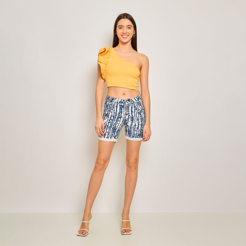 Short imprimé motif point délavé