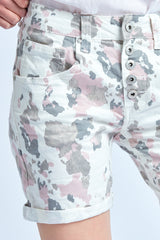 Rose,Short imprimé tacheté rose - Imprimé femme - Place du jour