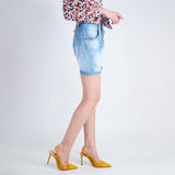 Jean bleu clair,Short Maéva en Jean Effet Déchiré - Place du jour