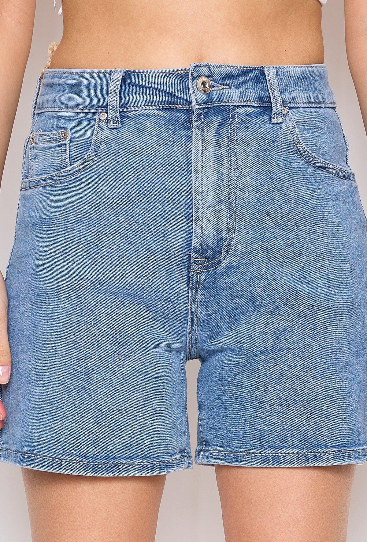  Jean bleu,Short Lilou en jean à zip taille haute - Jean femme - Place du jour