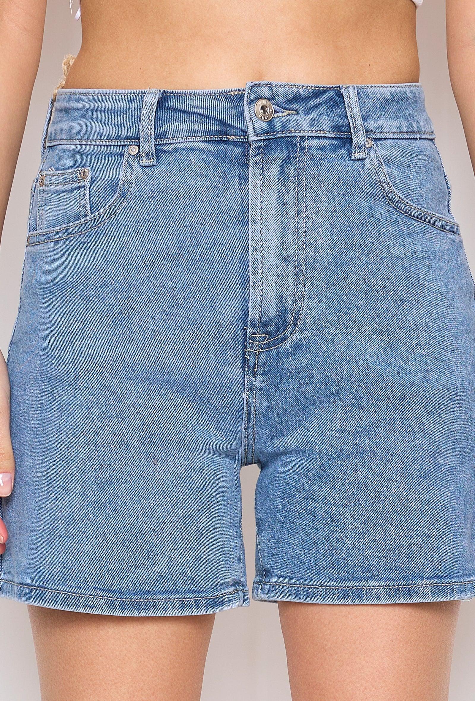  Jean bleu,Short Lilou en jean à zip taille haute - Jean femme - Place du jour