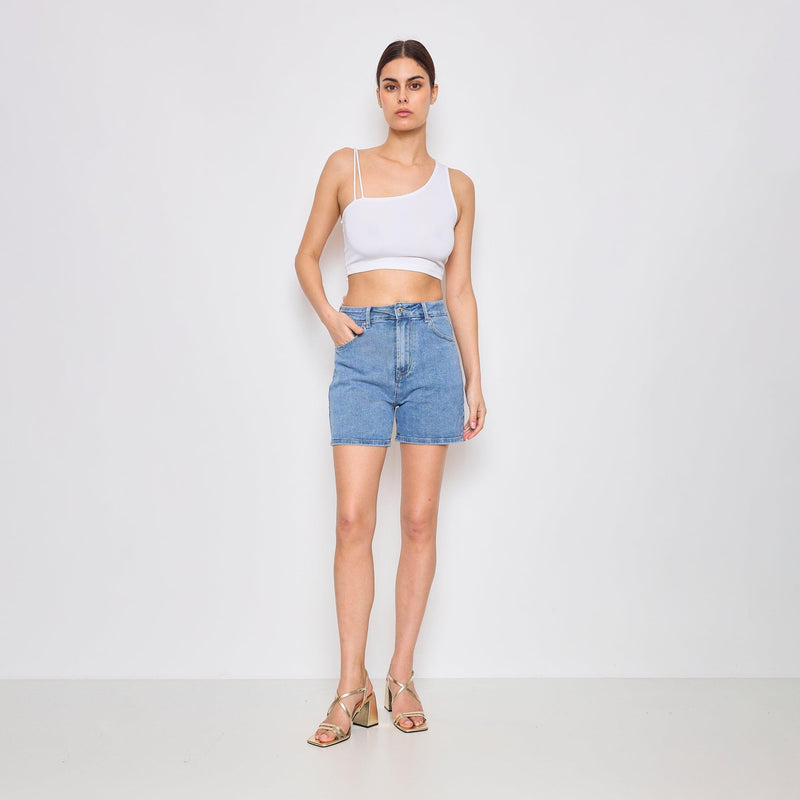 Short Lilou en jean à zip taille haute