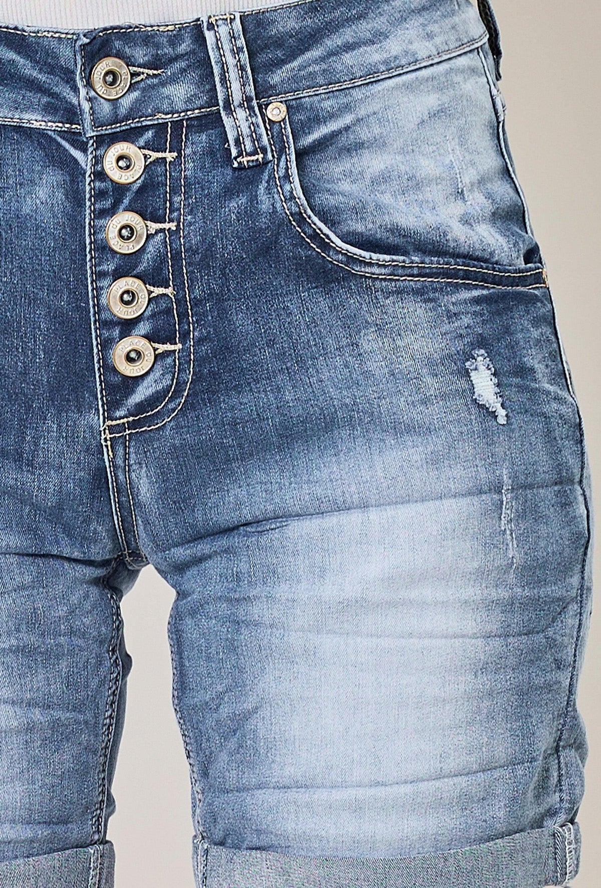 Jean bleu,Short Maéva en Jean Effet Déchiré - Place du jour