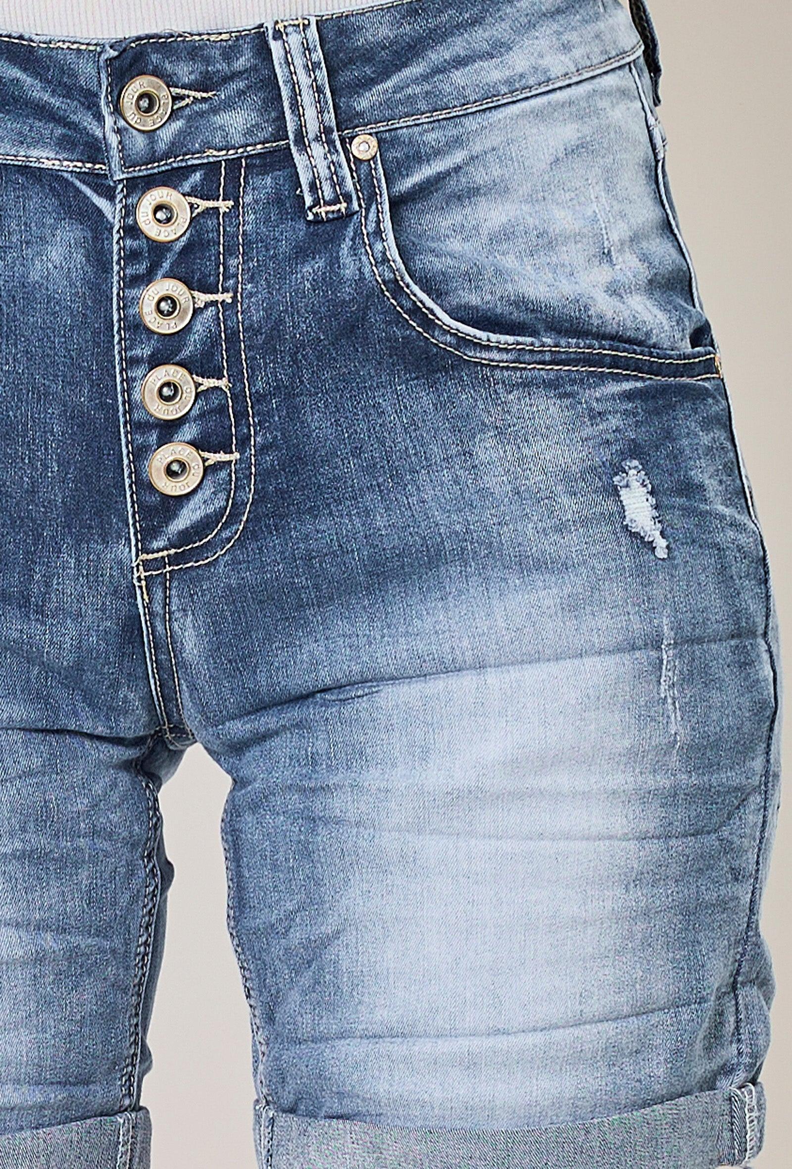 Jean bleu,Short Maéva en Jean Effet Déchiré - Place du jour