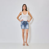 Jean bleu,Short Maéva en Jean Effet Déchiré - Place du jour