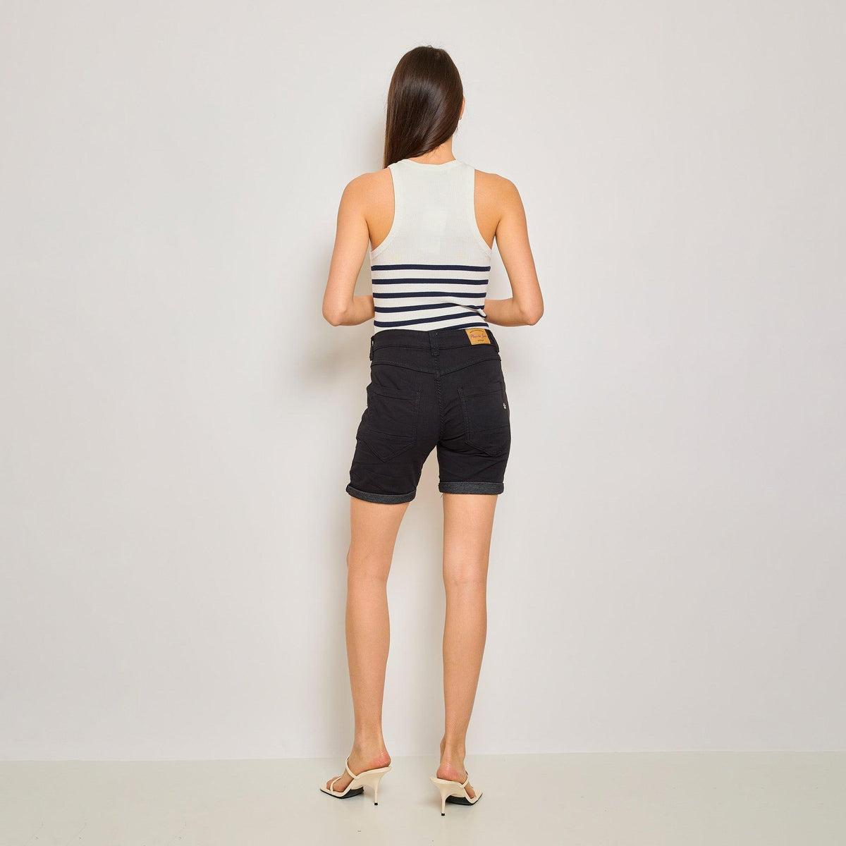 Noir,Short Marine joggjean de couleurs - Jean femme - Place du jour