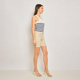 Beige,Short Marine joggjean de couleurs - Jean femme - Place du jour