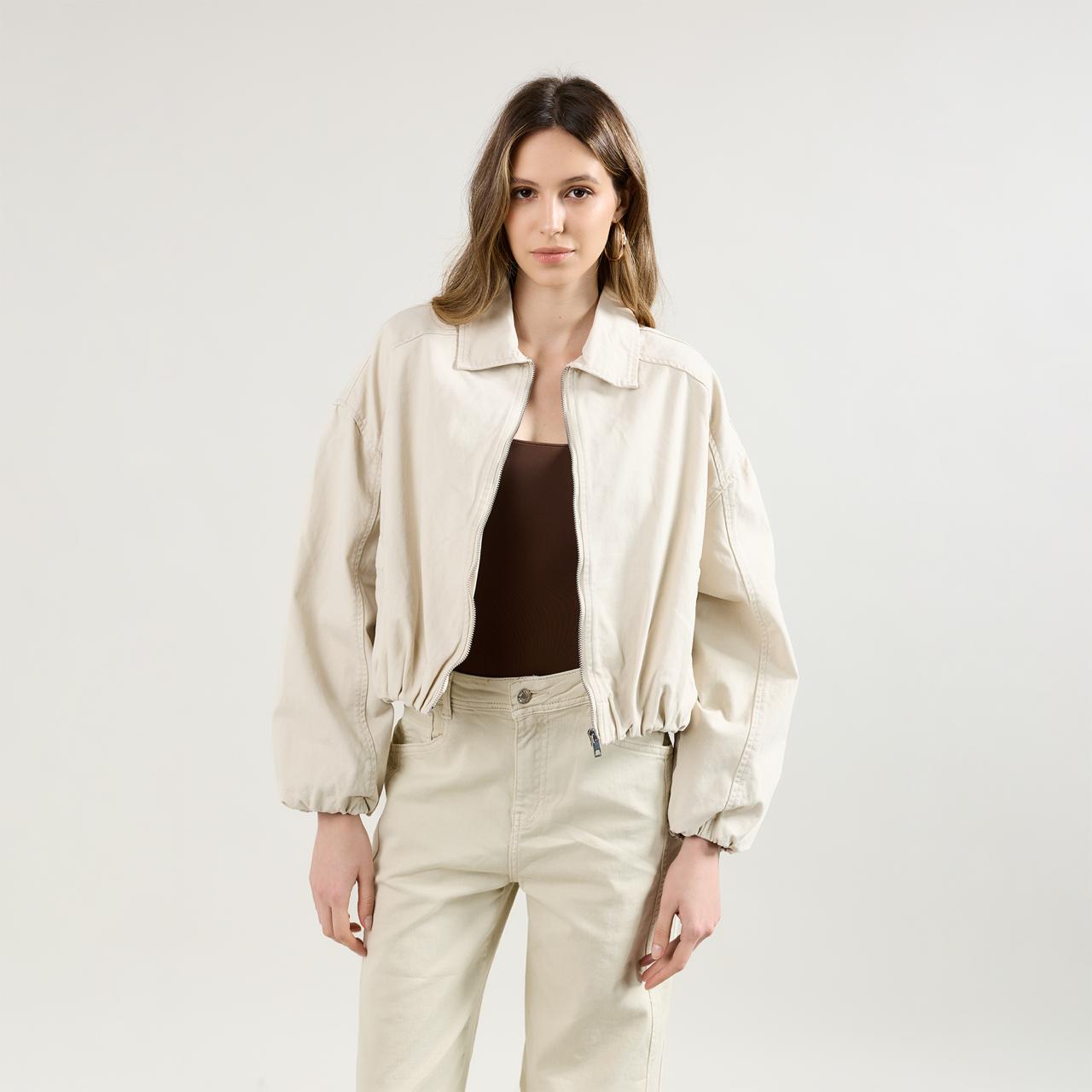 Beige, Veste Bomber - Veste Femme - Place du jour