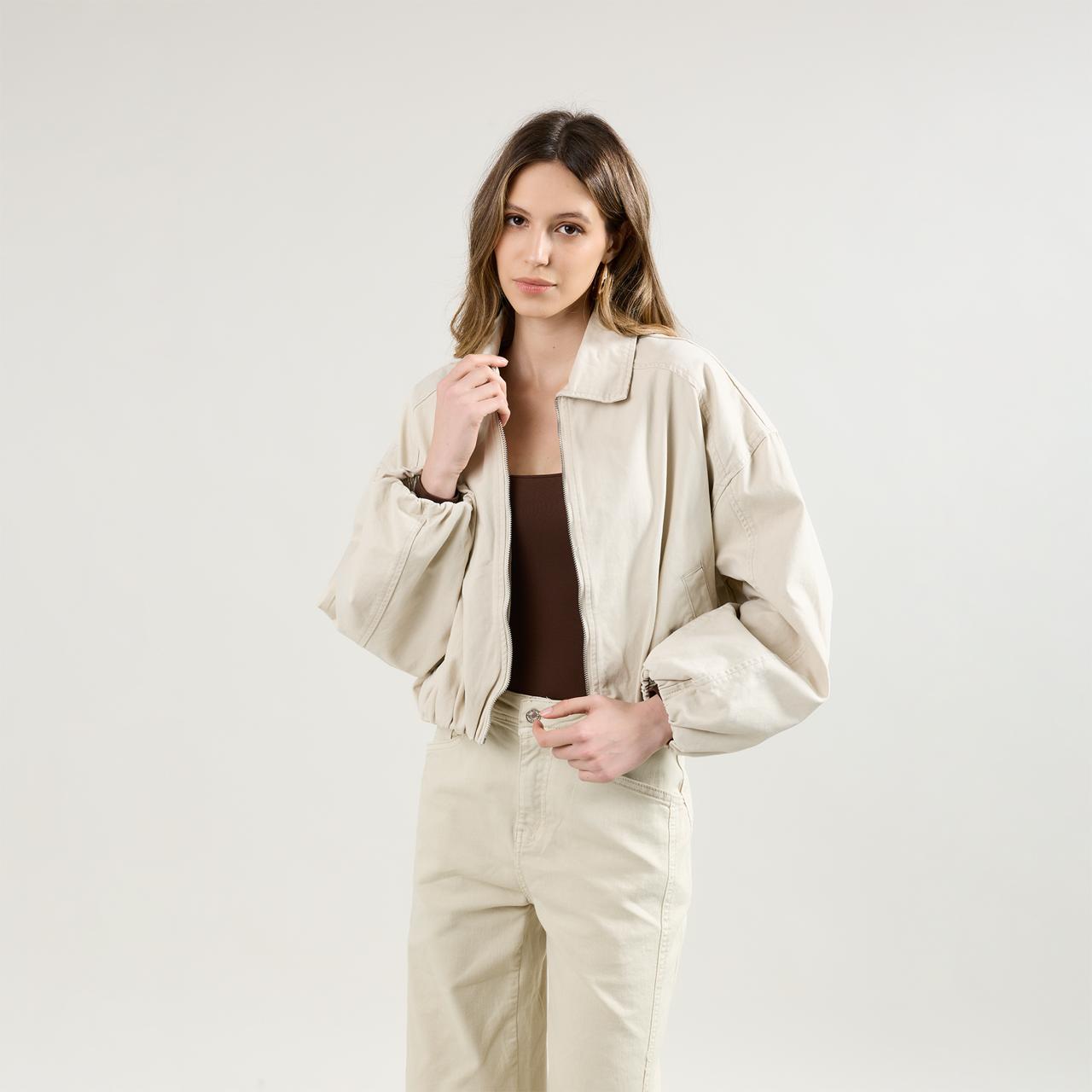 Beige, Veste Bomber - Veste Femme - Place du jour