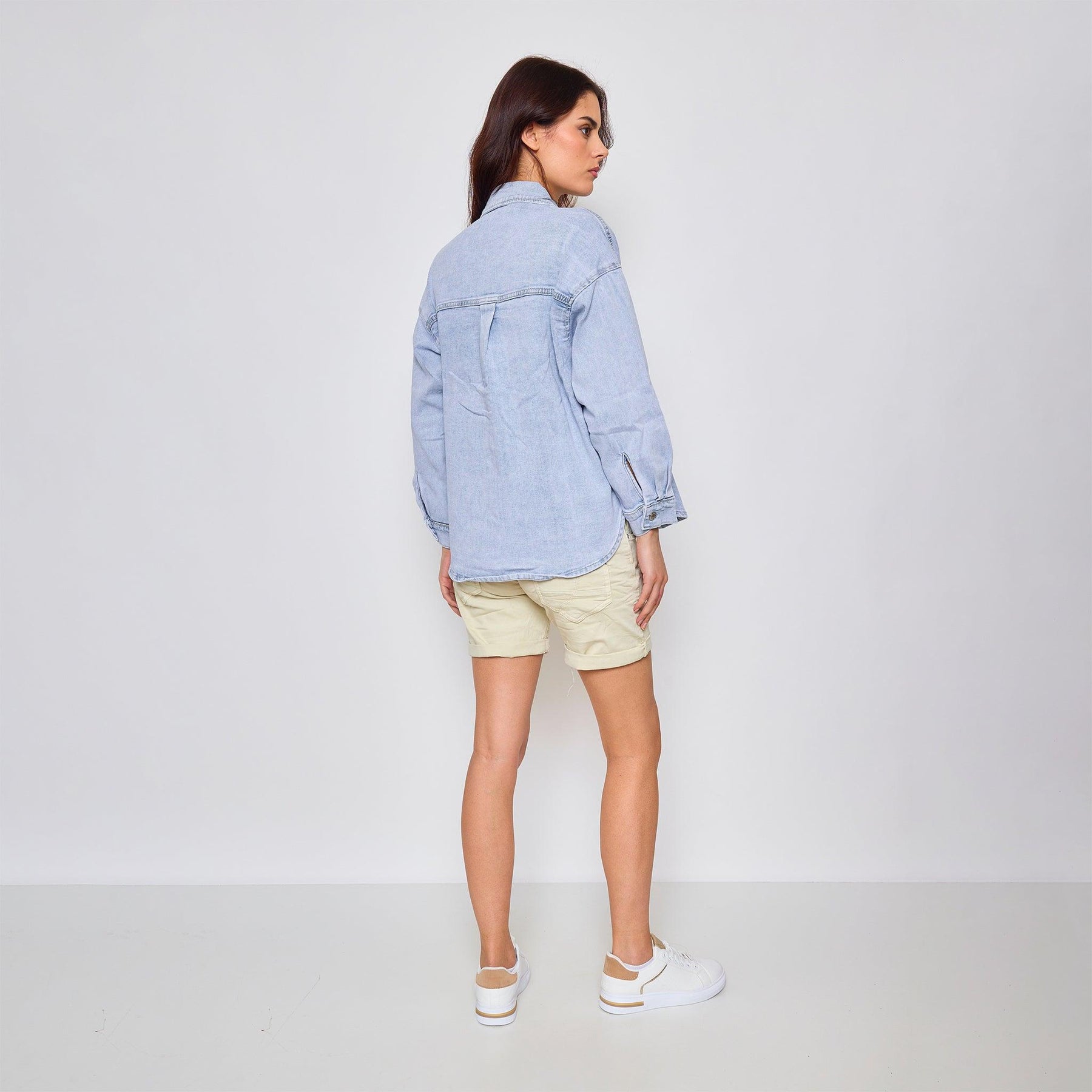 Jean bleu ciel,Chemise Veste Eléonore en Jean bleu ciel Femme - Place du Jour