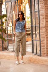 Jean bleu,Veste Laura en tweed manches courtes - Jean femme - Place du jour