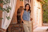 Jean bleu,Veste Laura en tweed manches courtes - Jean femme - Place du jour