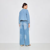 Jean bleu clair,Veste Alicia en jean tressé - Jean femme - Place du jour