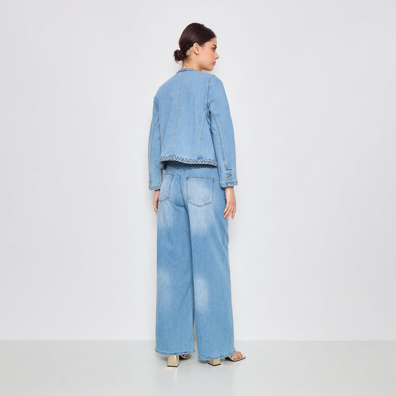 Veste en jean tressé