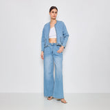 Jean bleu clair,Veste Alicia en jean tressé - Jean femme - Place du jour