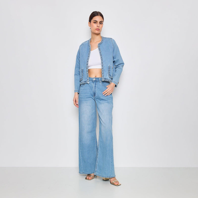 Veste en jean tressé