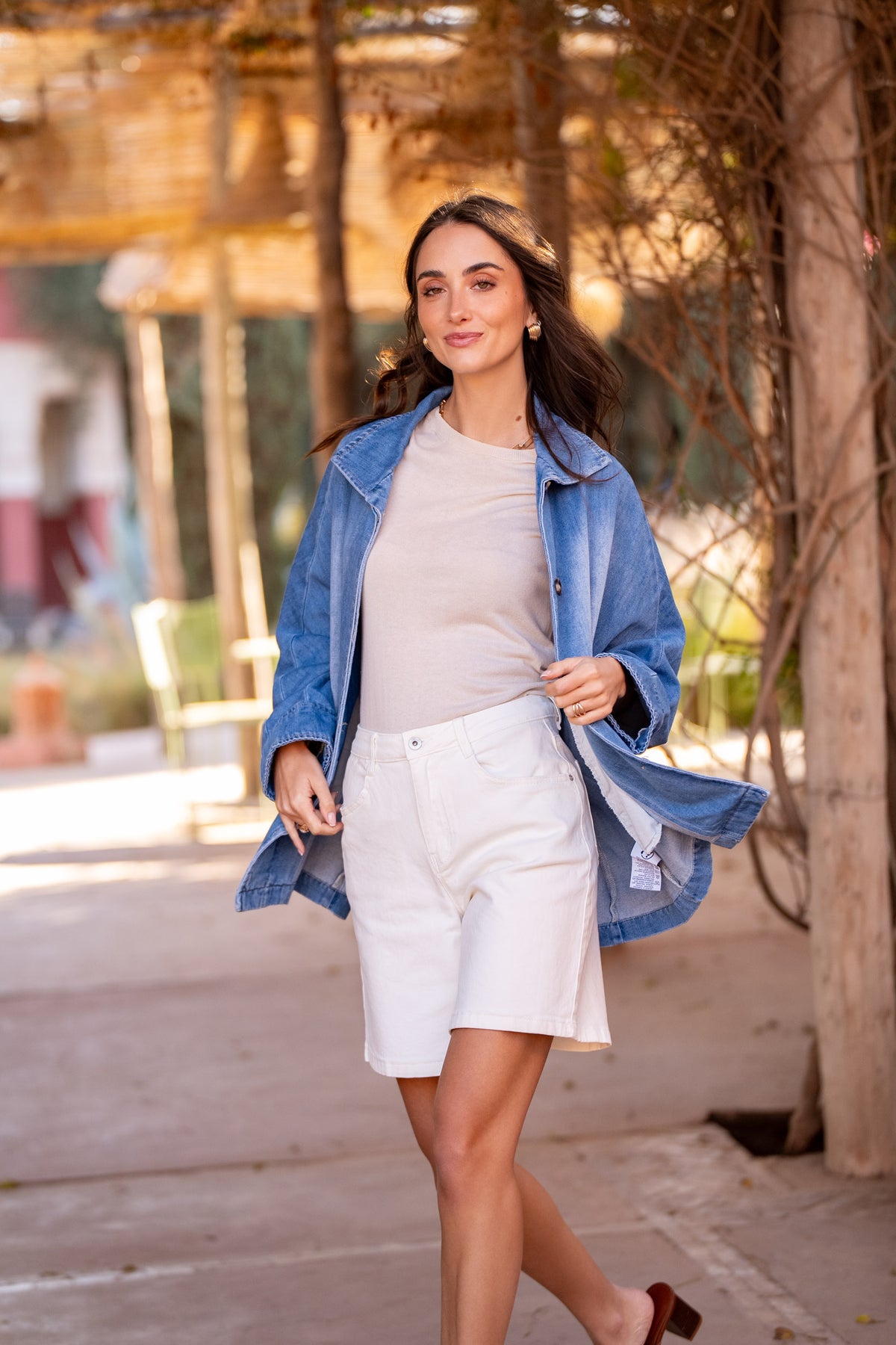 Ecru,Short Capucine - Brillant Frangé - Jean Femme - Place du Jour