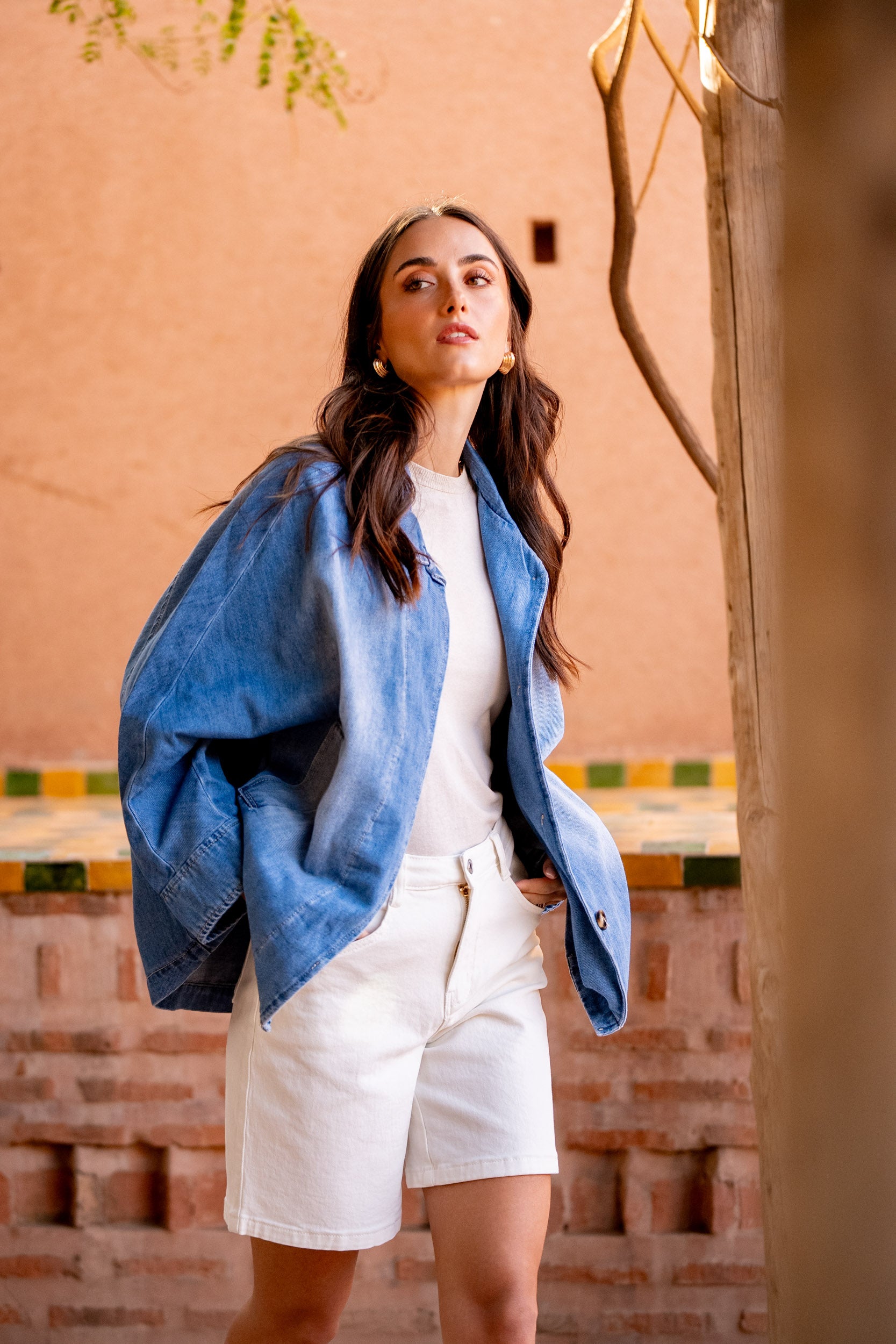 Ecru,Short Capucine - Brillant Frangé - Jean Femme - Place du Jour