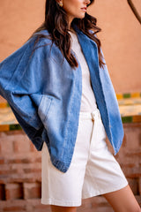 Ecru,Short Capucine - Brillant Frangé - Jean Femme - Place du Jour